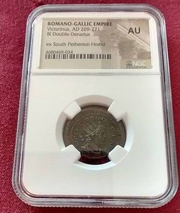 lot 75 image: Ancient Romano-Gallic Double Denarius Coin - NGC AU