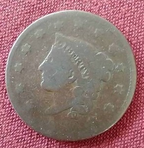 lot 80 image: 1837 Coronet Head Large Cent Penny
