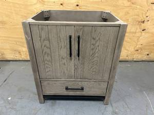 allen  roth Brawley 30-in Rustic Taupe Oak Undermount Single Sink Bathroom Vanity (no top)