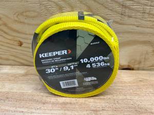 KEEPER 30 ft. x 4 in. x 20,000 lbs. Vehicle Recovery Strap with Protected Loops