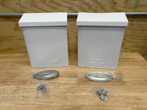 ARCHITECTURAL MAILBOXES Lot of 2- Designer White with Satin Nickel, Medium, Steel, Locking, Wall Mount Mailboxes