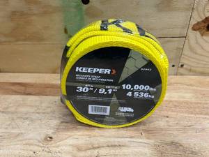 KEEPER 30 ft. x 4 in. x 20,000 lbs. Vehicle Recovery Strap with Protected Loops #02942