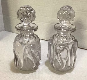 Pair of Vintage Glass Dresser Bottles