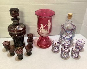 Group of Vintage Colored Glass