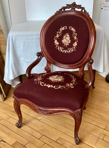 Antique Needlepoint Parlour Chair