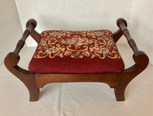 Vintage Needlepoint Footstool