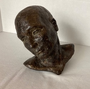 Vintage Bronze Head Sculpture