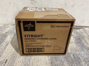 lot 131 image: LOT OF 6 FitRight Personal Cleansing Wipes with Aloe (8x10 inch), 600 Pieces Moisturizing Body Wipes for Adults Bathing and Incontinence Cleaning