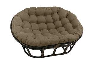 lot 204 image: Blazing Needles 65-inch by 48-inch Solid Microsuede Double Papasan Cushion, Java