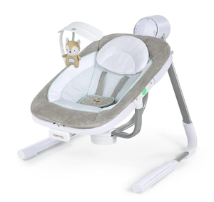 lot 222 image: Ingenuity Anyway Sway 5-Speed Multi-Direction Portable Foldable Baby Swing & Infant Seat with Vibrations, Nature Sounds, 0-9 Months 6-20 lbs (Ray)
