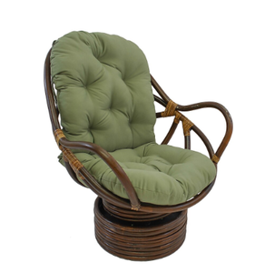 lot 237 image: Blazing Needles Transitional Sage Twill Indoor Chair Cushion - 48-in x 24-in - Tufted Design - Soft Premium Fabric - Green