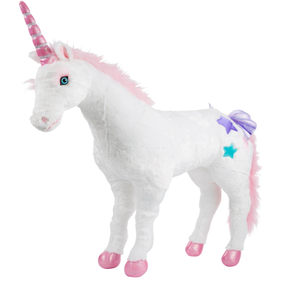 lot 303 image: Melissa & Doug Giant Unicorn - Lifelike Stuffed Animal (over 2 feet tall)