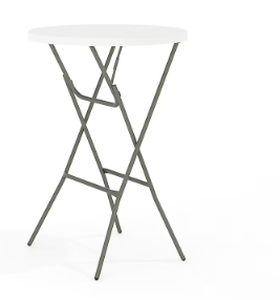 lot 331 image: Flash Furniture 2.6-ft x 2.61-ft Indoor Round Plastic White Folding Banquet Table (3-Person)