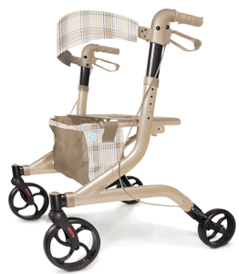 lot 349 image: Medline Martha Stewart Euro Style Rollator for Seniors, Post-Recovery - Walker with Seat and Wheels