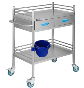 lot 353 image: Vevor 2 Shelves Serving Trolley Stainless Steel Serving Lab