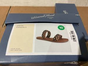 lot 257 image: LOT OF 2 Universal Thread Womens Anita Two-Band Slide Sandals