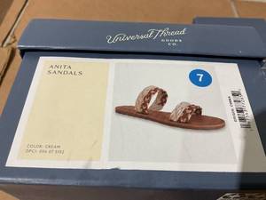 lot 258 image: LOT OF 2 Universal Thread Womens Anita Two-Band Slide Sandals