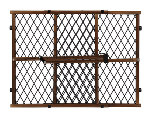 lot 104 image: Evenflo Position & Lock Baby Gate, Pressure-Mounted, Farmhouse Collection
