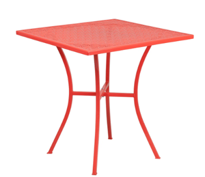 lot 168 image: Flash Furniture CO-5-RED-GG 28 Square Patio Table w Rain Flower Design Top