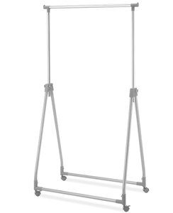 lot 184 image: Whitmor Foldable Garment Rack - Rolling Clothes Rack - Adjustable Height