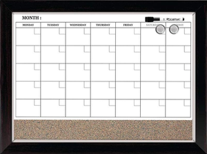 lot 270 image: Quartet Whiteboard Calendar & Corkboard, Magnetic, White Board & Cork Bulletin Board Combo