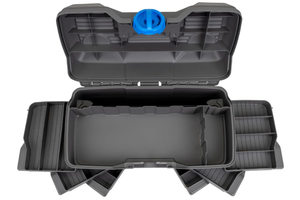 lot 407 image: Flambeau Outdoors NextGen 60 Large Tackle Box, 6 Pivot Trays, 32 Compartments, Includes 25-Piece Starter Tackle Kit