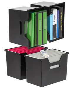 lot 418 image: 4PCS IRIS USA Large Portable Desktop File Box with Open Lid