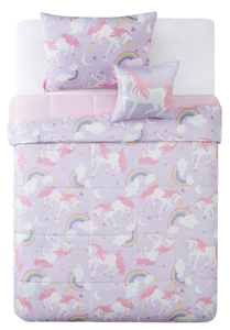 lot 422 image: Full Size 4PCS My World Rainbow Unicorn Full Comforter Set