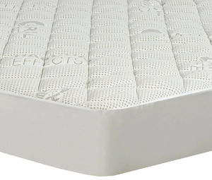 lot 423 image: Twin Size All-In-One Water-Resistant Charcoal Effects Odor Control and Cooling Fitted Mattress Pad