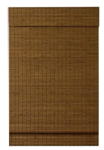 lot 427 image: Cordless Roman Shade Flatweave Natural Wood Pull Down Blinds