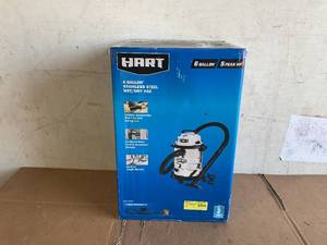 lot 285 image: HART 6 Gallon 5 Peak HP Stainless Steel WetDry Vacuum