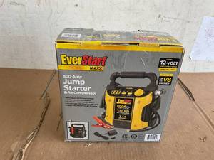 lot 286 image: EverStart Maxx 800 Peak Amp Jump Starter w 120 PSI Compressor, pivoting LED light, 3X USB ports