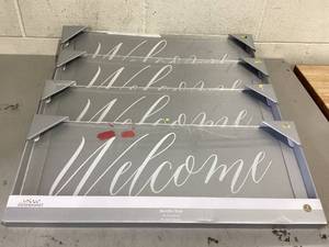 lot 442 image: LOT OF 3 Welcome Acrylic Sign- 24 in x 10 in