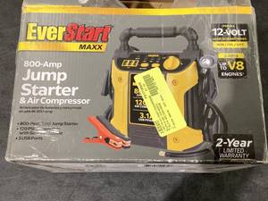 lot 528 image: EverStart Maxx 800 Peak Amp Jump Starter w 120 PSI Compressor, pivoting LED light, 3X USB ports