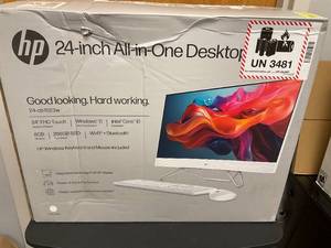 lot 9 image: HP 23.8 inch Touch All-in-One Windows Desktop Intel Core i3-1215U 8GB RAM 256GB SSD Starry White