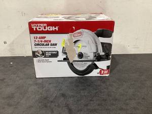 lot 546 image: Hyper Tough 12 Amp Corded 7-14 Circular Saw with Steel Plate Shoe