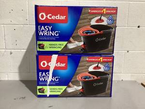 lot 461 image: LOT OF 2 O-Cedar EasyWring Microfiber Spin Mop with Bucket System