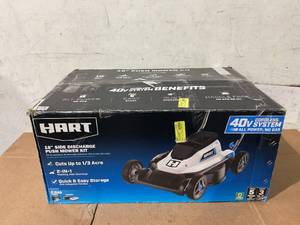 lot 609 image: HART 40-Volt Cordless 18-inch Push Mower Kit, (1) 6Ah Lithium-Ion Battery
