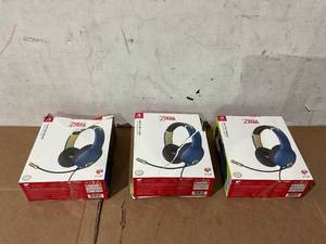 lot 625 image: LOT OF 3 PDP- Airlite Wired Gaming Headsets for Nintendo Switch, The Legend Of Zelda