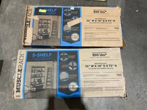 lot 709 image: Muscle Rack 36W x 18D x 72H Steel Shelving, 800 lbs. Capacity per Shelf