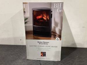 lot 583 image: Better Homes & Gardens New Electric Corner Stove Heater with Remote