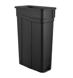 lot 355 image: LOT OF 2 Suncast Commercial Slim 23 Gal. Black Plastic Trash Can