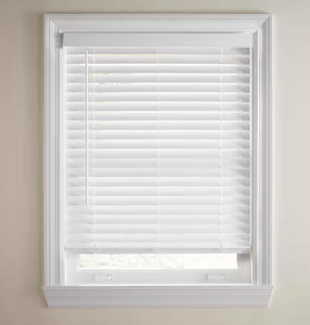 lot 364 image: 2 Cordless 28 x 72 Faux Wood Blinds, White