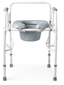 lot 375 image: Medline Padded Drop Arm Bedside Commode 350lb 1Ct