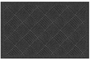 lot 381 image: Apache Mills Textures Crosshatch Entrance Mat 2 x 3 Onyx, Synthetic