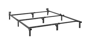 lot 451 image: Mainstays 7 TwinFullQueen Size Adjustable Metal Bed Frame, Black, Box Spring Required