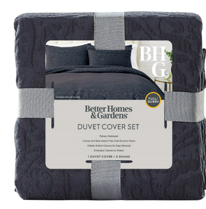 lot 498 image: Better Homes & Gardens 3-Piece Grey Floral Duvet Set, FullQueen