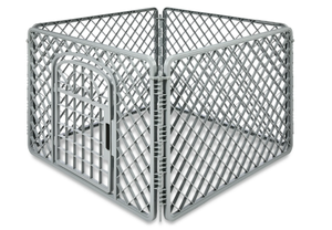 lot 612 image: Vibrant Life 4-Panel Pet Playpen, 24H Dog Fence with Door for Indoor and Outdoor Use