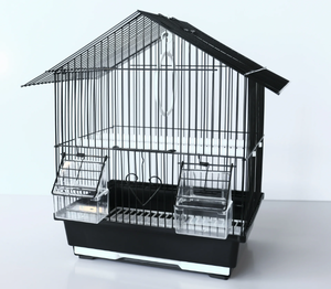 lot 617 image: LOT OF 2 A&E Cage Compact and Stylish House Style Small Bird Cage - Black