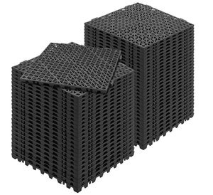 lot 43 image: 55PCS VEVOR Interlocking Tile Black, Drainage Tiles